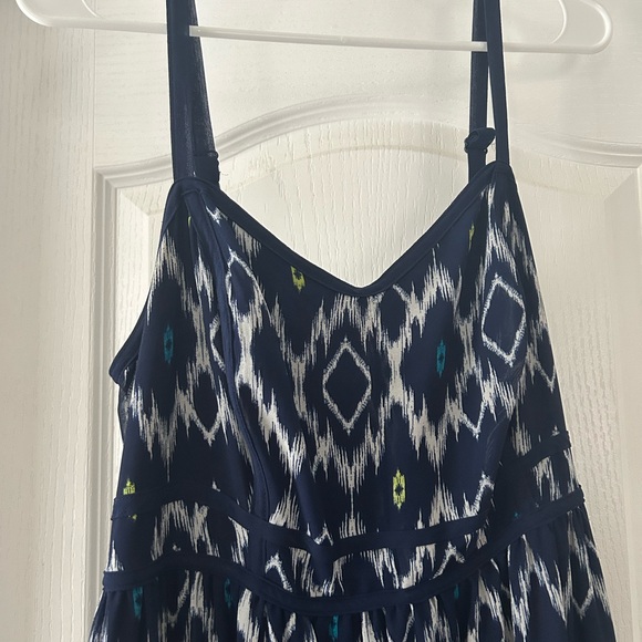Torrid Navy Blue Maxi Dress with lime and turquoise accents. - Picture 2 of 2